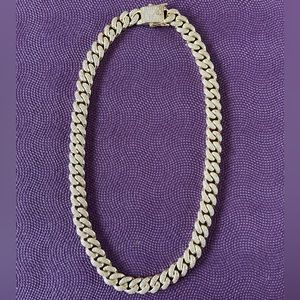 Gold 12mm Cuban link iced out chain
